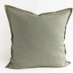 Olive Green Euro Sham  24”x24” Pillow Form Not Included 55% Linen Zipper Back